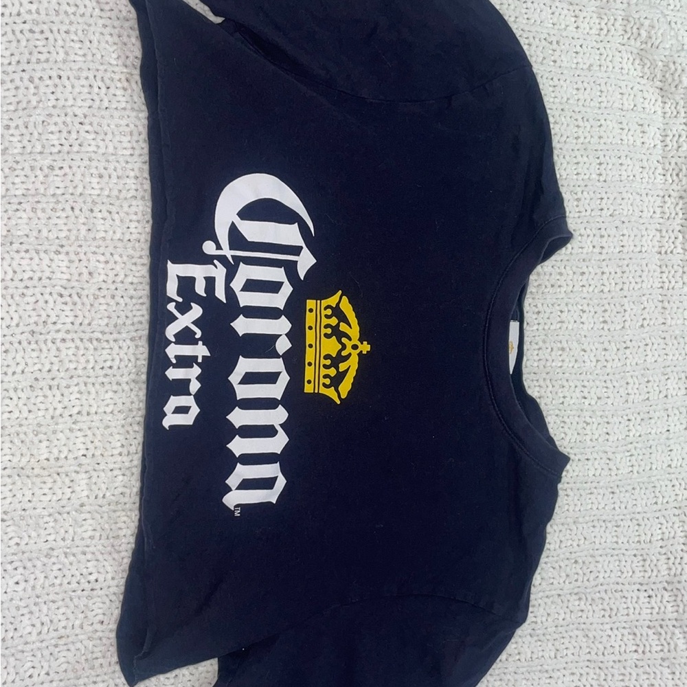 Corona White and Blue Crop Top